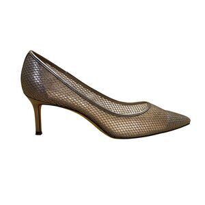 Nina New York Women’s Steel Met Foil Mesh Niley YY Pointed-Toe Heels Size 9.5M